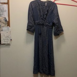 Free people kimono style dusty blue dress